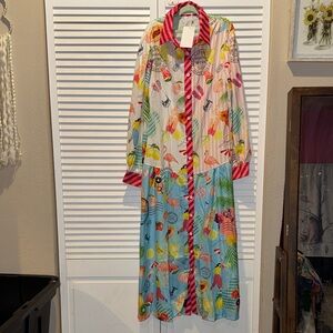 Colorful Printed Long Sleeve Maxi Dress - Multi